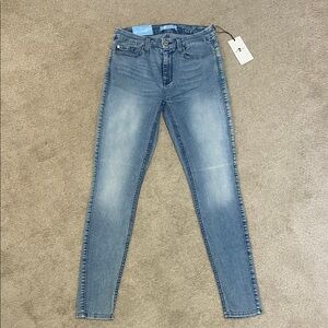 7 FOR ALL MANKIND b(air) the high waist super skinny light blue wash jeans NWT